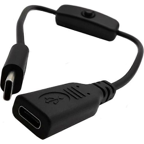 Câble adaptateur USB-C vers USB-C amélioré, 22 AWG, 3 A, 30 V, avec interrupteurs de contrôle pour appareils électroniques (1/4)