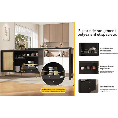 Banc de travail pivotant sur 360°, avec un volume de 107 x 40 x 71,4 cm. C’est un banc de design en noir, qui peut être déplié. Il comprend également un meuble de rangement avec porte battante (1/5)