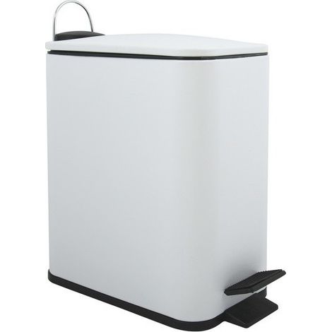 Poubelle à pédale Acier ERIK 5L Blanc mat Spirella (1/5)