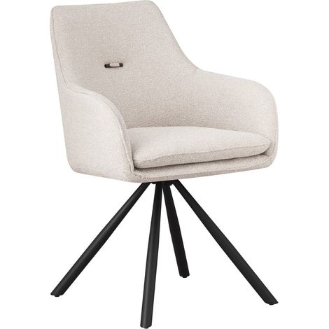 Set 6 Sedie da Pranzo Girevole in Fibra Sintetica, Beige (1/4)