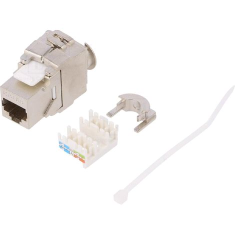 Connecteur RJ45 femelle STP 180o Cat.6a Keystone - Metallise