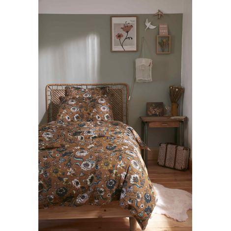 Housse de couette "Camélia" toutes dimensions "Gaze de Coton" - Housse de couette 140 x 200 cm - - (1/3)