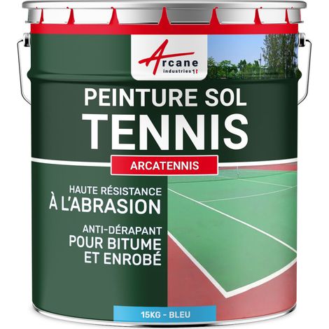 Peinture pour court de tennis, béton, poreux, couleur ligne, rénovation, anti dérapant, salle de sport : Arcatennis - 15 kg (jusqu'à 30 m² en 2 couches) Bleu - ARCANE INDUSTRIES