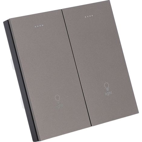 Interrupteur intelligent avec minuterie, commande vocale, connexion sans fil Wi-Fi, bouton mural noir et or, 100-240 V CA (1/5)
