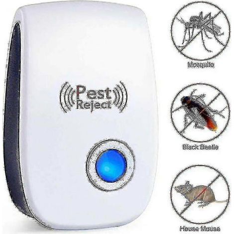 Lot de 4 répulsifs électroniques à ultrasons contre les souris et les insectes. (1/4)