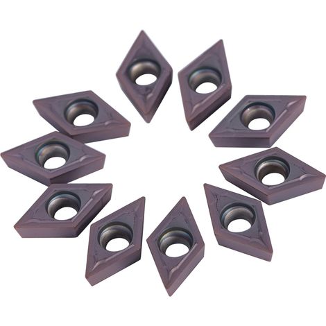 10 pièces inserts carbure CNC pour tour à métaux, fraiseuse, avec boîte de rangement (1/5)