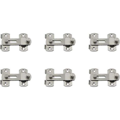 Ensemble de 6 verrous de sécurité coulissants en acier inoxydable pour portes de garage, 20 x 50 x 70 mm (L x l x V) (1/4)