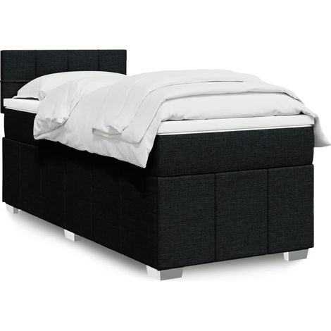Boxspringbett mit Matratze Schwarz 100x200 cm Stoff