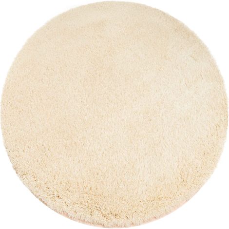 Runder Alpaka-Strado-Teppich 200x200 - AlpaBeige