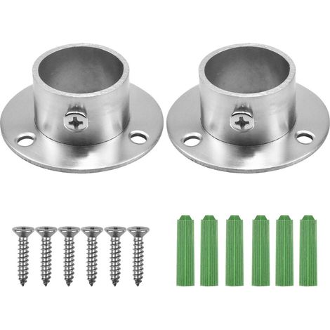 Supports tringle rideau forme U avec vis et tubes expansion 25mm, lot de 2 (1/5)