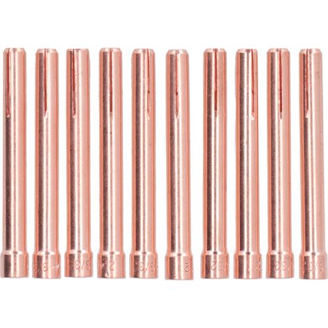 10 Stück WIG-Spannzangenspitzen 3/32 Zoll 10N24 2,4 mm Elektrodenclip-Ersatz für Schweißbrenner der Serien WP17, 18 und 26 (1/5)