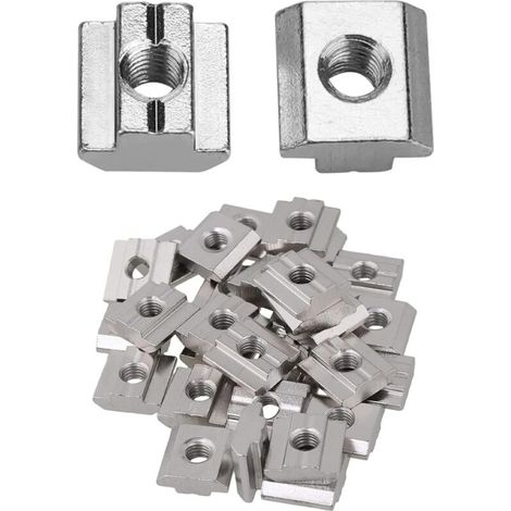 T-förmige Gleitmuttern für Aluminiumprofile – 50er-Packung, M8, Hammerkopf, Vierkantform, hohe Festigkeit