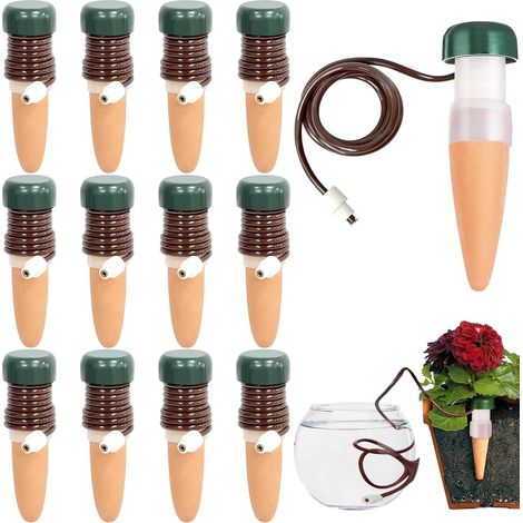 12 - dispositivi di autoirrigazione - irrigazione automatica del giardino - distributori d'acqua per piante da interno - distributore d'acqua per piante - 12 pezzi (1/3)