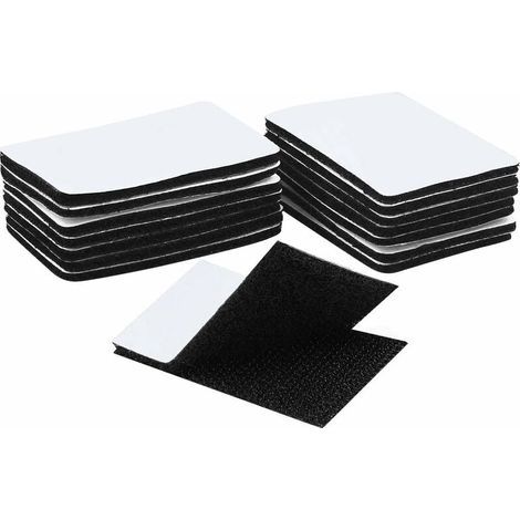15 Pieces Double-Sided Scratch Adhesive Strips, Self-Adhesive Tape, Extra Strong Double-Sided Adhesive (Rectangle 6 x 4 cm, Black) (1/5)