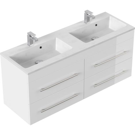 Badmöbel Ophit 140 SoftClose weiss hochglanz (1/5)