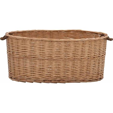 Maison Exclusive - Cesta per Legna con Maniglie 78x54x34cm Salice Naturale (1/5)