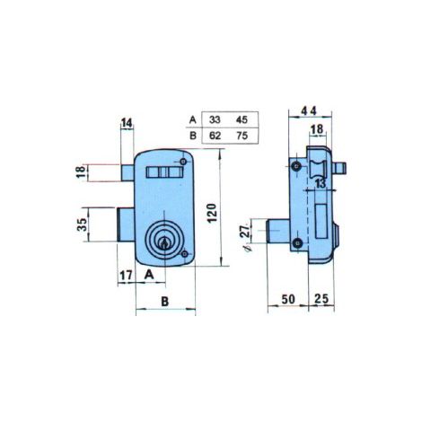 Einsteckschloss 5056a 60mm. linker Eingang 95056ahe60i lince
