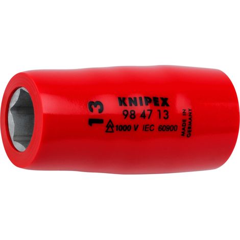 KNIPEX 98 47 13 Vaso hexagonal para tornillos de cabeza hexagonal con cuadradillo 1/2" 55 mm