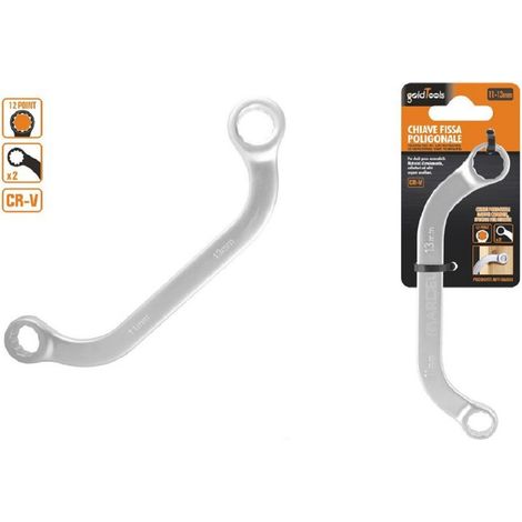 Kaela - Set Chiave Fissa Poligonale Doppia A U Da 11-13mm Cromata Chrome Vanadium 97692 - (1/2)
