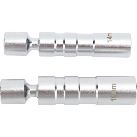 Satz mit 2 magnetischen Zündkerzensteckschlüsseln, 14 mm und 16 mm, dünnwandig, für die Kfz-Reparatur (1/5)
