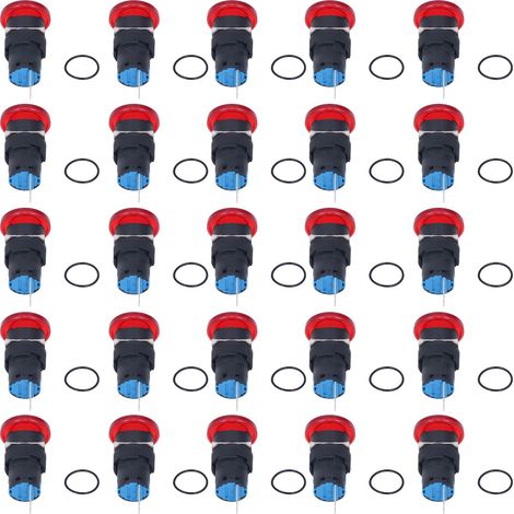 25 pièces Bouton poussoir momentané auto-réarmement 16mm 3 broches Kit d'accessoires pour équipement BEM-LA16-11M-R (1/5)