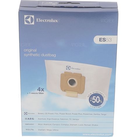 PAQUET 4 SACS+ MICRO FILTRE ASPIRATEUR ELECTROLUX TORNADO 9001968420 Tornado