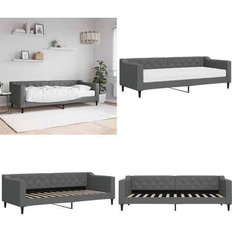 vidaXL Tagesbett mit Matratze Dunkelgrau 80x200 cm Stoff (1/5)