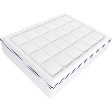 Mophorn Queen-Matratzenauflage, 101,6 mm dick, Memory Foam und Faserfüllung, abnehmbar und waschbar, druckentlastend, kühlend und atmungsaktiv, für Personen, die im Schlaf schwitzen