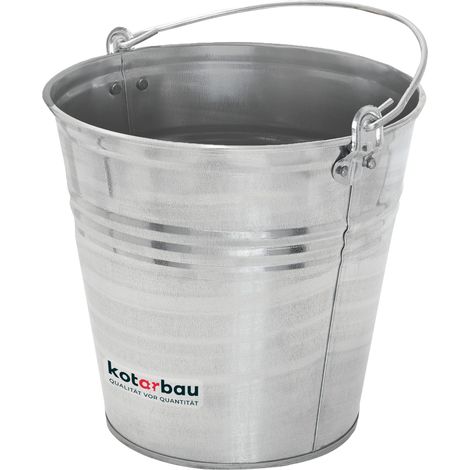 KOTARBAU® Seau à Cendre - Seau De Maçon - Acier Galvanisé - 7 L - Argent - pour le Jardinage - Résistant à la Rouille - Polyvalent (1/5)