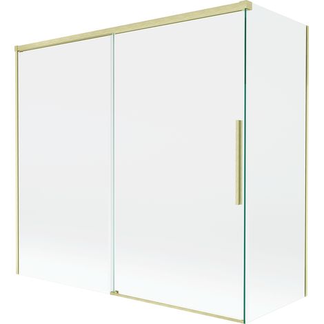 Mexen Rox paravento per vasca da bagno scorrevole a 2 ante 170 + 70 x 150 cm, trasparente, oro satinato - 8C9-170-070-55-00