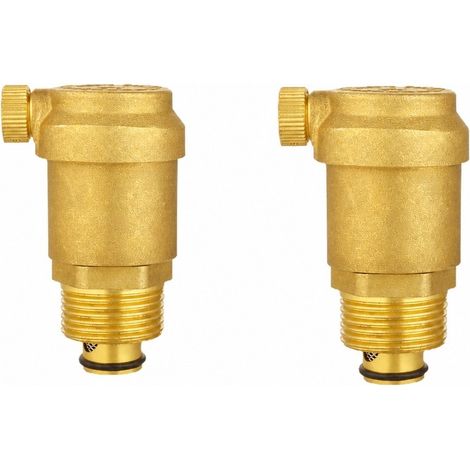 Lot de 2 purgeurs d'air automatiques en laiton, PN 1,6 MPa, DN 15 mm, à pointeau, raccord fileté, pour circuits d'eau et chauffage (1/5)