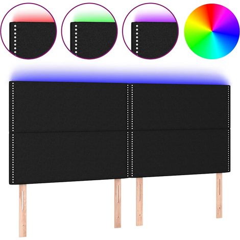 Maison Exclusive - Cabecero con luces LED tela negro 200x5x118/12 (1/5)