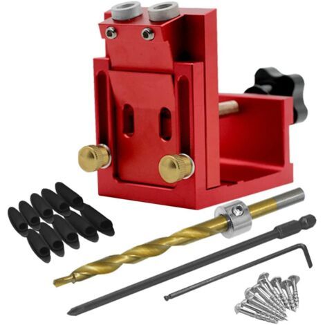 Juego combinado de taladro y posicionador de ingletes de 9,0 mm para carpinteros, herramientas auxiliares para taladrar suelos de madera. (1/5)