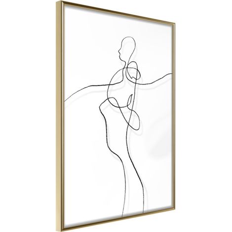 Affiche Murale Encadrée "Entanglement" 30 x 42 cm Or