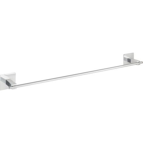 WENKO Turbo-Loc® Edelstahl Badetuchstange Uno Quadro, rostfrei, Befestigen ohne bohren, Silber glänzend, Edelstahl rostfrei chrom, Kunststoff (ABS) chrom (1/5)