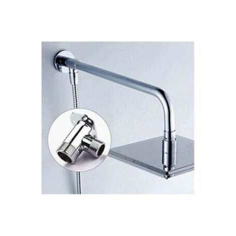 NALOOKAMIC Bras de douche en acier inoxydable avec support en cuivre, adapté au pommeau de douche (38 cm) (1/3)