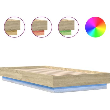 Maison Exclusive - Estructura de cama con luces LED roble Sonoma (1/5)