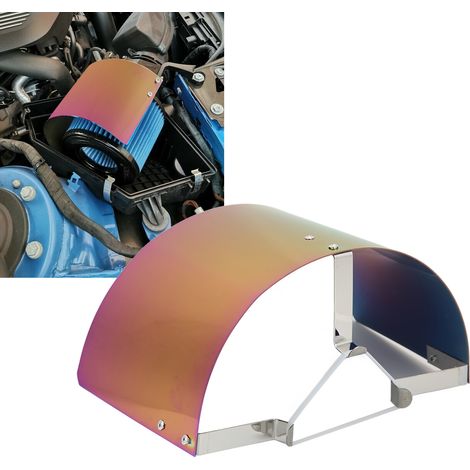 Couvercle de filtre d'admission conique universel pour modification automobile - Couvercle d'isolation thermique en acier inoxydable avec placage de couleur (1/5)