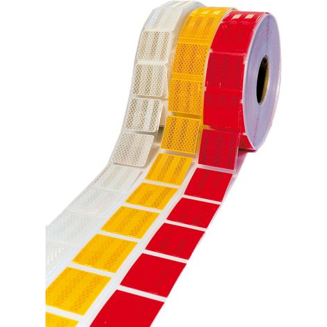 Nastro adesivo omologato da 3M™ retroriflettente per la bordatura dei veicoli telonati Rosso Bianco o Giallo - Misura: 50mm x 50 Metri - Colore: Rosso (1/5)