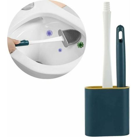 Balayette Wc - Brosse Toilette En Silicone Anti-Goutte - Flexible Et Plate Pour Salle De Bain Cuisine Lavabo Baignoire - 1 Piece (1/4)