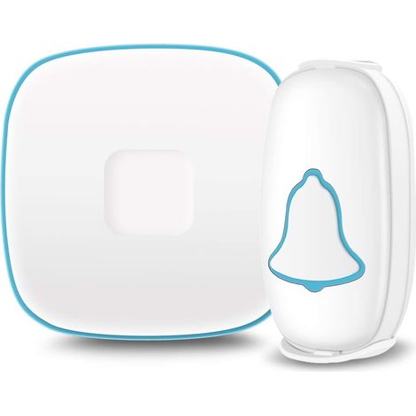 Sonnette sans fil étanche avec 38 mélodies et flash LED, facile à installer, portée de 300 mètres, 1 bouton-poussoir et 1-AquaForge