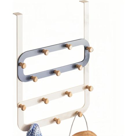 Gancho para puerta de 14 ganchos – Ideal para dormitorios y baños, para colgar ropa, toallas, etc. Color azul. (1/5)