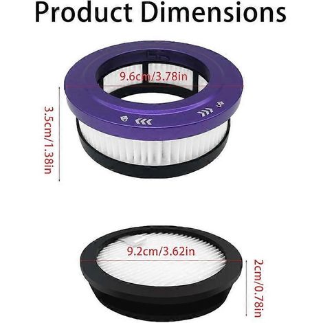 Filtro HEPA di ricambio per l'aspirapolvere portatile senza fili Anyson Stars 5 da 45.000 Pa / 550 W / 70 min, lavabile e riutilizzabile. (1/5)