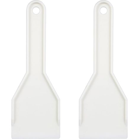 Set de 2 grattoirs à glace en plastique rigide pour dégivrer facilement et en toute propreté votre réfrigérateur ou congélateur (1/4)