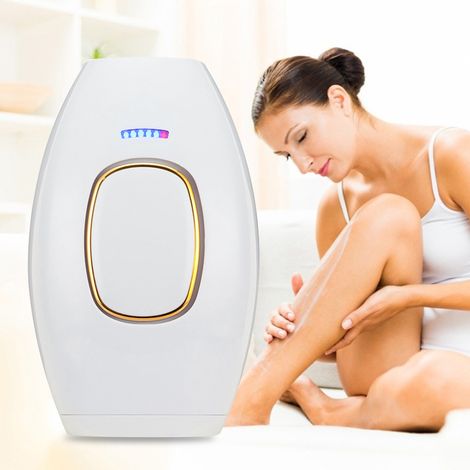 Épilateur lumineux IPL portable à 2 modes et 5 niveaux d'énergie pour visage, corps, maillot et aisselles (1/5)
