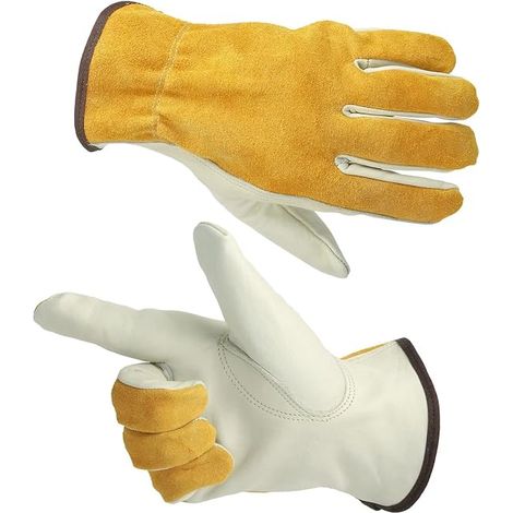 Gants de travail lot de 2 cuir manuel outil jardinage (1/5)