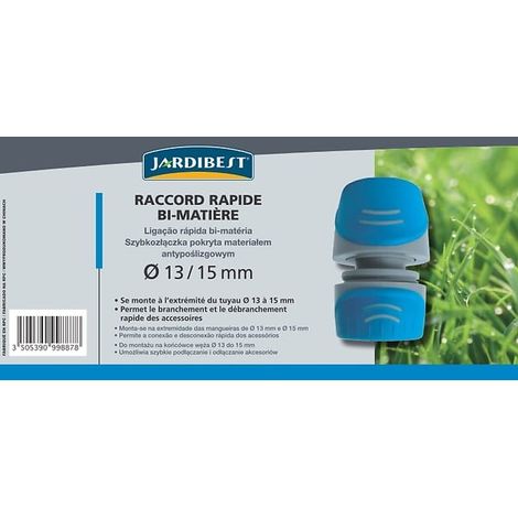 Raccord rapide 15mm bi-matière intégral (1/2)