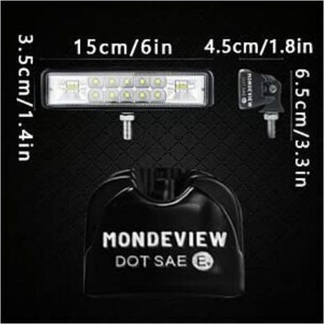 6” Phare LED Moto Phare de Travail led Tracteur 2 Rangs 9-36V 120W 12000LM 6000K Combinaison Spotlight+Floodlight Barre LED Off-road Phare Led 4x4 Pods d'éclairage LED pour Camions SUV Moto,de