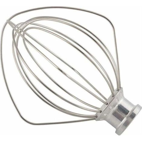Fouet en acier inoxydable incliné pour robot culinaire KitchenAid – Compatible K45WW, KSM150, KSM160, K45, KSM90, référence WP9704329 (1/3)