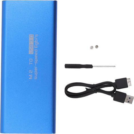 Boîtier Adaptateur MSATA vers USB 3.0, 6 Gbps, Compatible SSD Externe 30x30mm et 50x30mm, Carte Bleue (1/5)